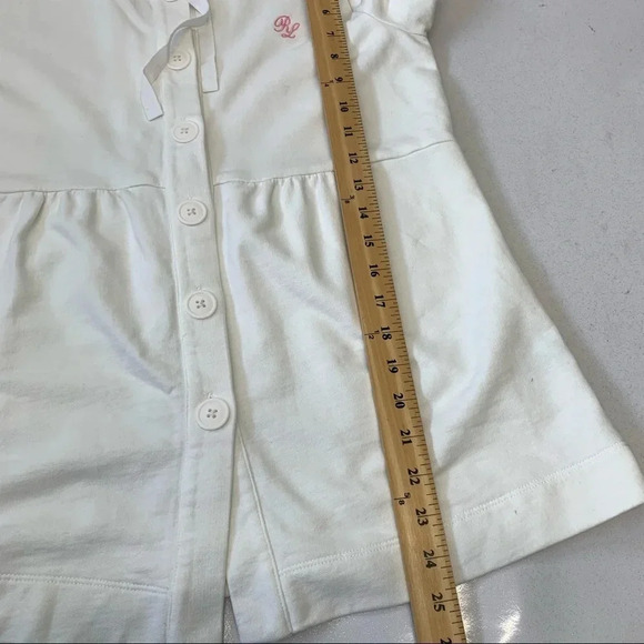 Polo Ralph Lauren Girls Swim Coverup Medium White‎ Hood 100% Cotton Logo - Picture 10 of 10